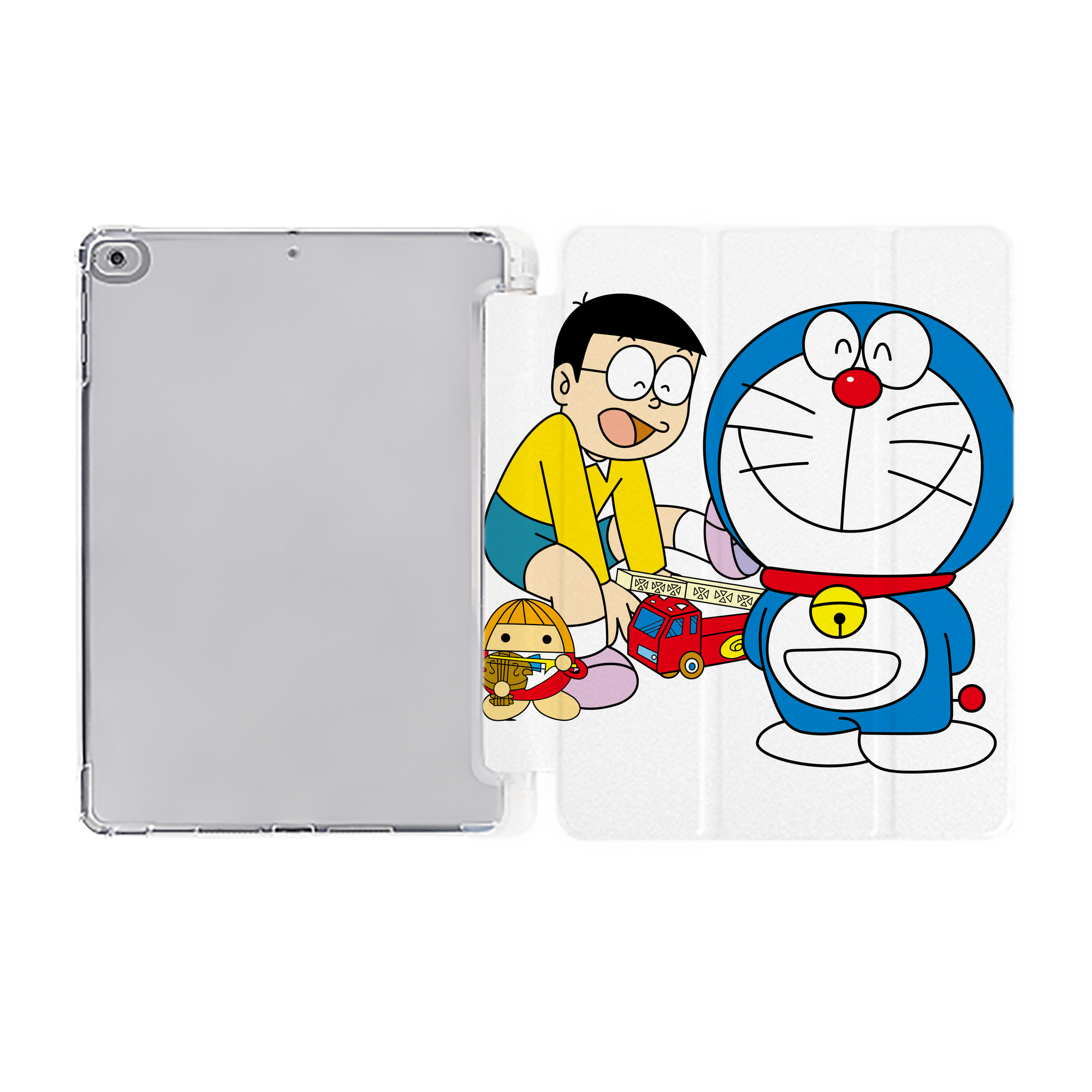 （画像用） ドラえもん Doraemon IPad ケース ペン収納付き 三つ折りスタンド PUレザー×シリコン 対応機種9.5/10.5/10.9インチ